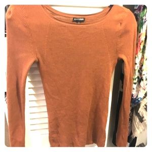Express caramel brown long sleeve shirt